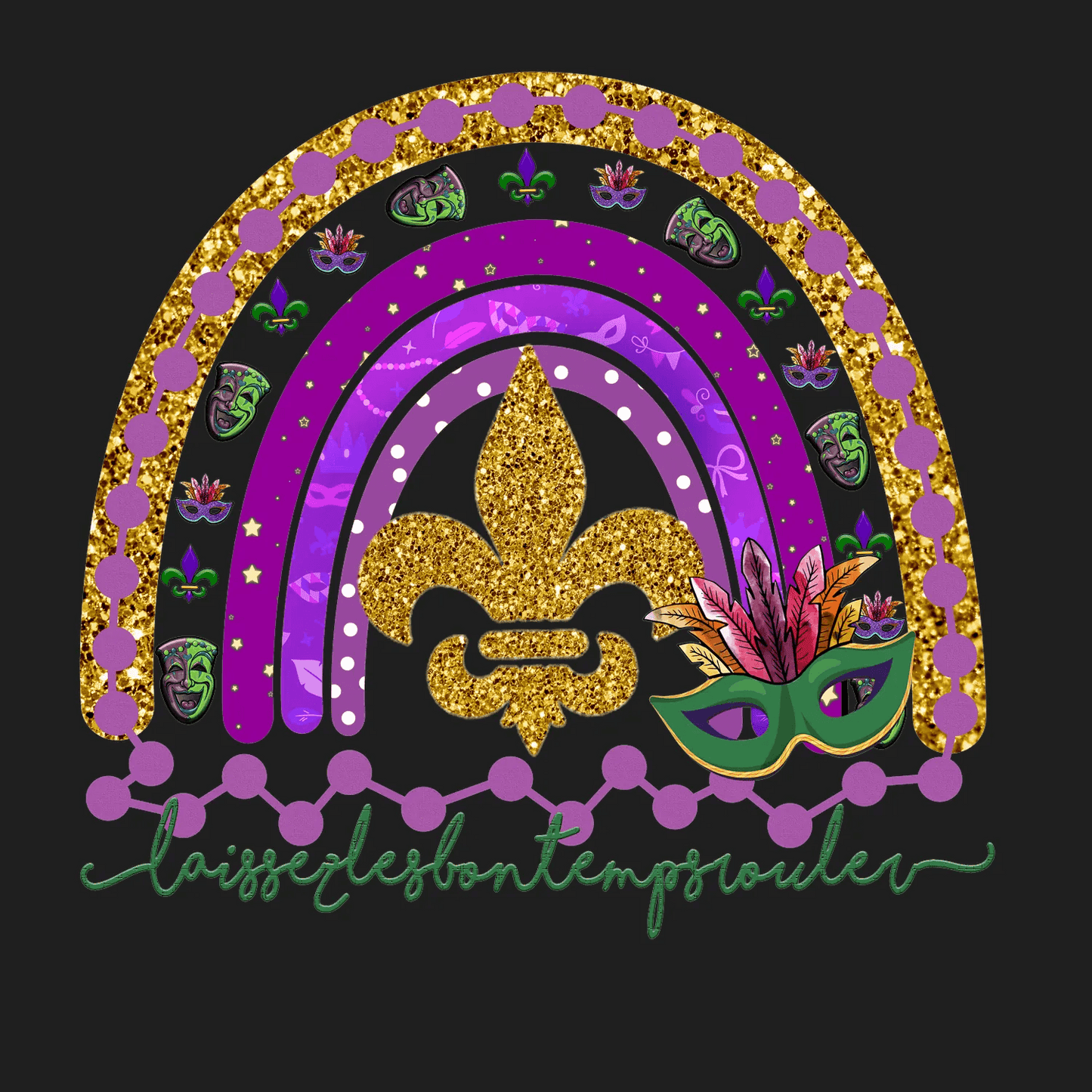 Mardi Gras Magic - DTF Ready to Press - Heat Press Transfer