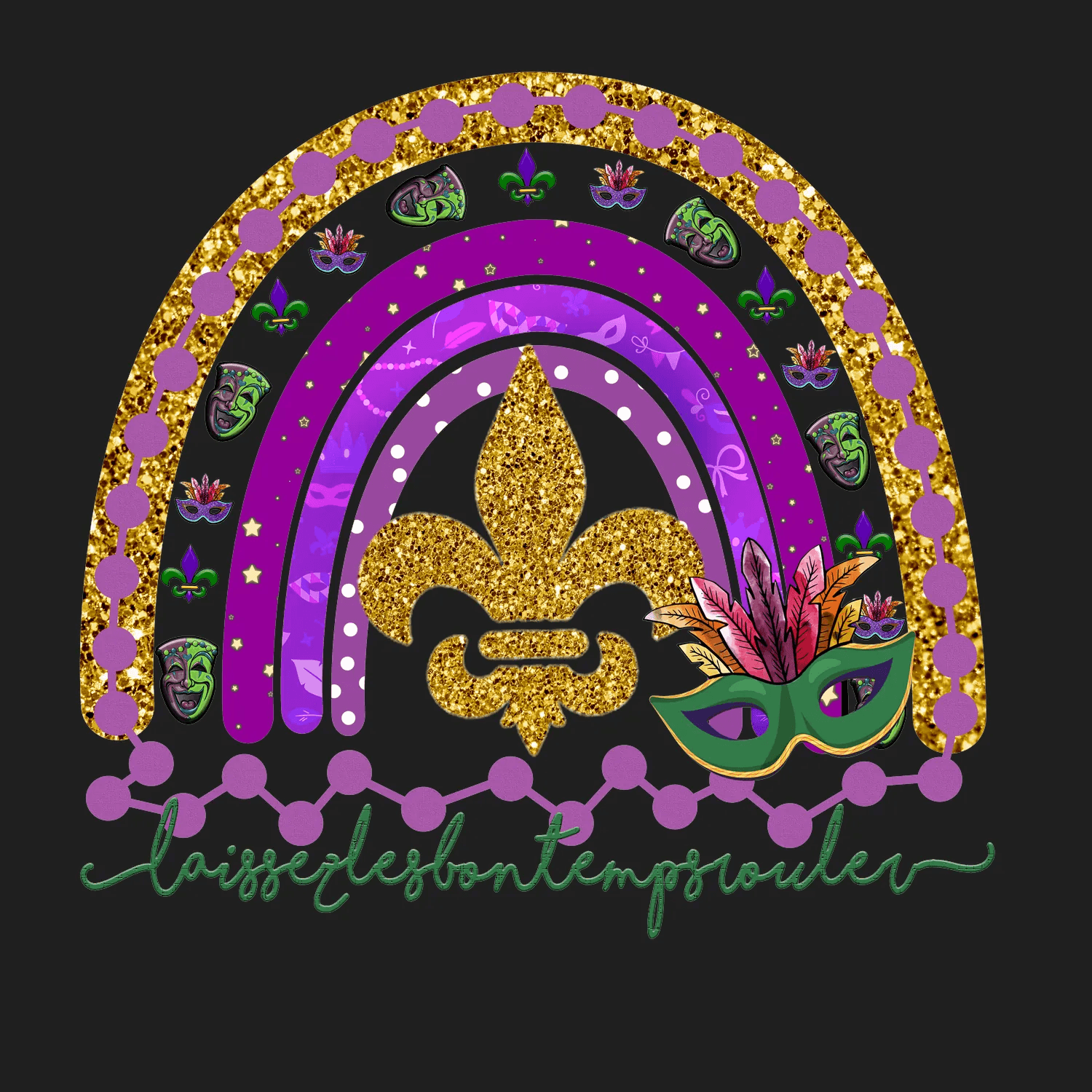 Mardi Gras Magic - DTF Ready to Press - Heat Press Transfer