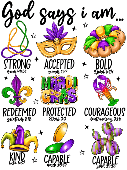Mardi Gras Magic - DTF Ready to Press - Heat Press Transfer