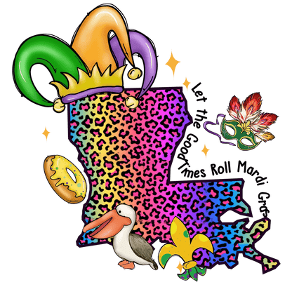 Mardi Gras Magic - DTF Ready to Press - Heat Press Transfer