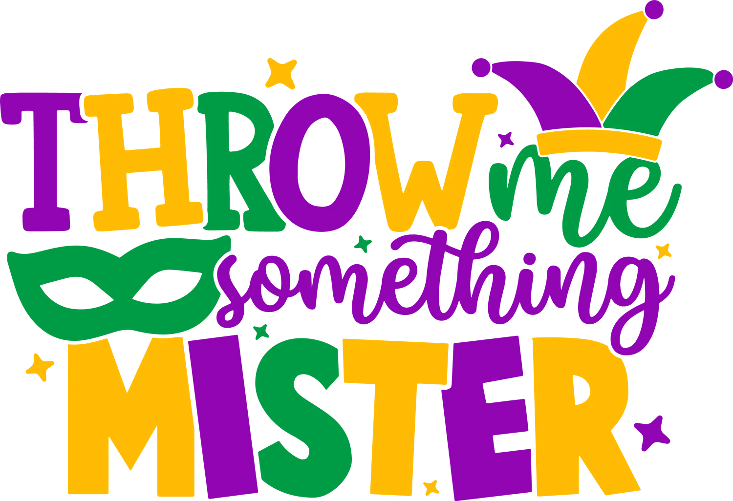 Mardi Gras Magic - DTF Ready to Press - Heat Press Transfer