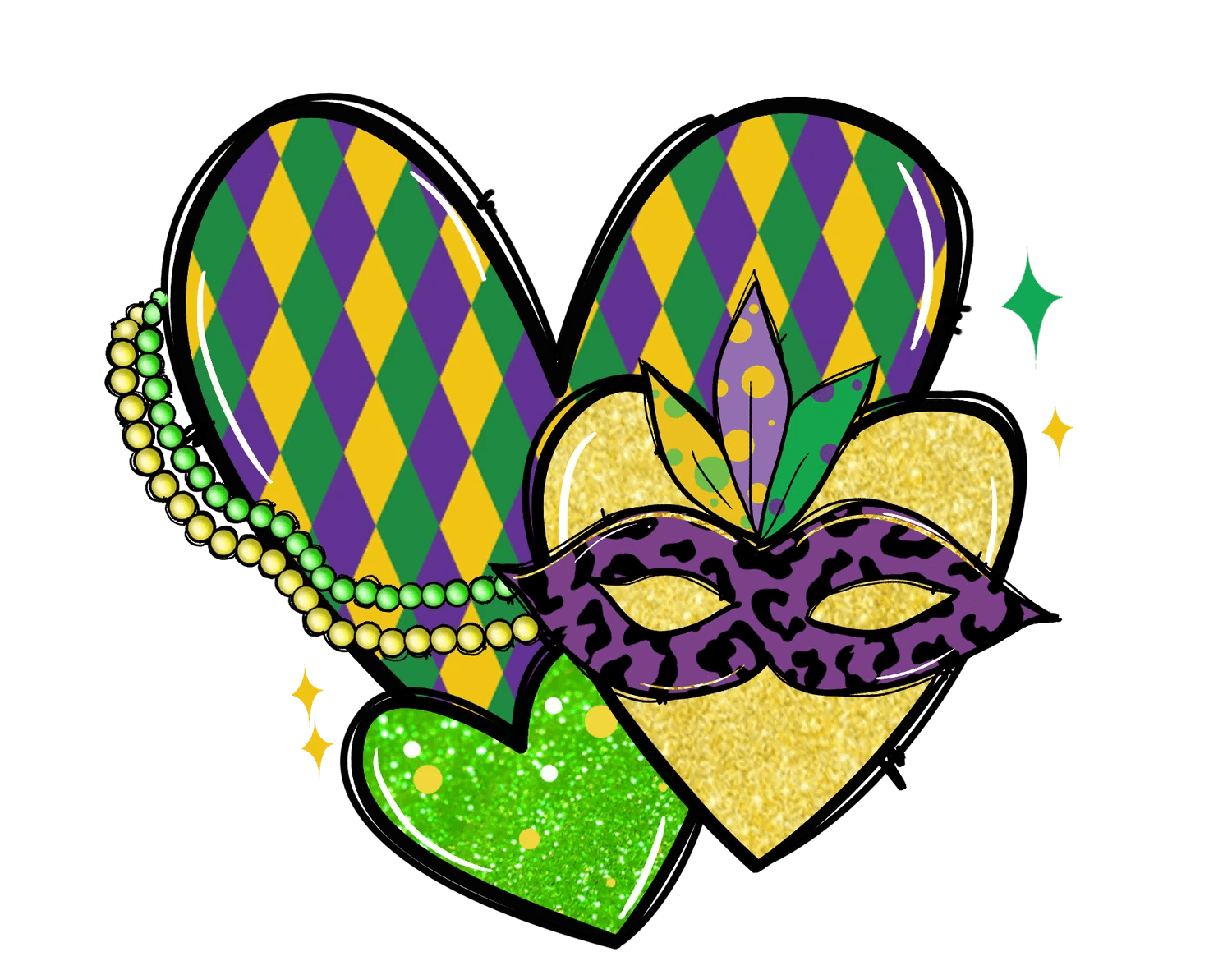 Mardi Gras Magic - DTF Ready to Press - Heat Press Transfer