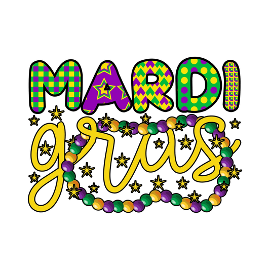 Mardi Gras Magic - DTF Ready to Press - Heat Press Transfer