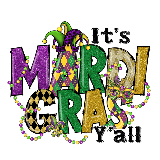 Mardi Gras Magic - DTF Ready to Press - Heat Press Transfer