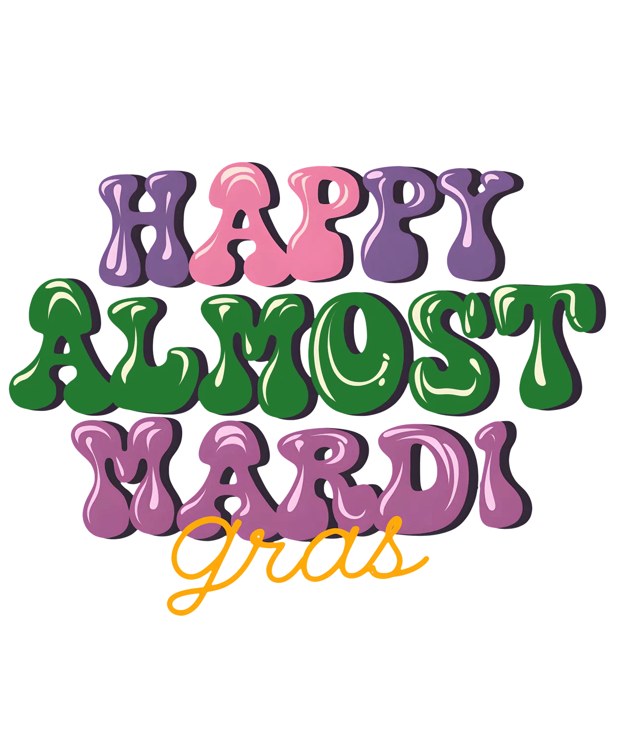 Mardi Gras Magic - DTF Ready to Press - Heat Press Transfer