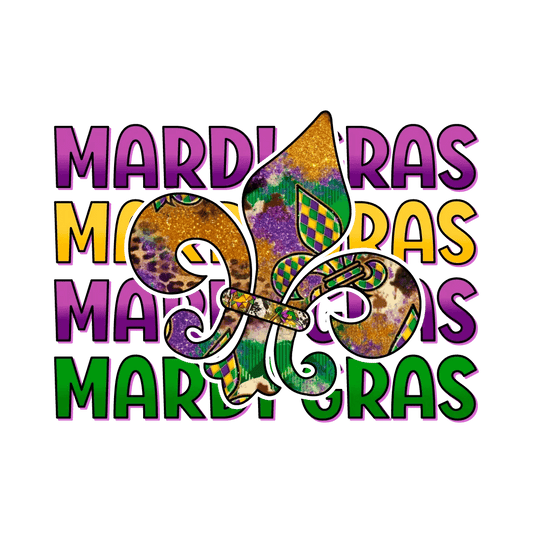 Mardi Gras Magic - DTF Ready to Press - Heat Press Transfer