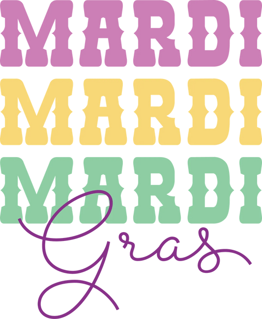 Mardi Gras Magic - DTF Ready to Press - Heat Press Transfer