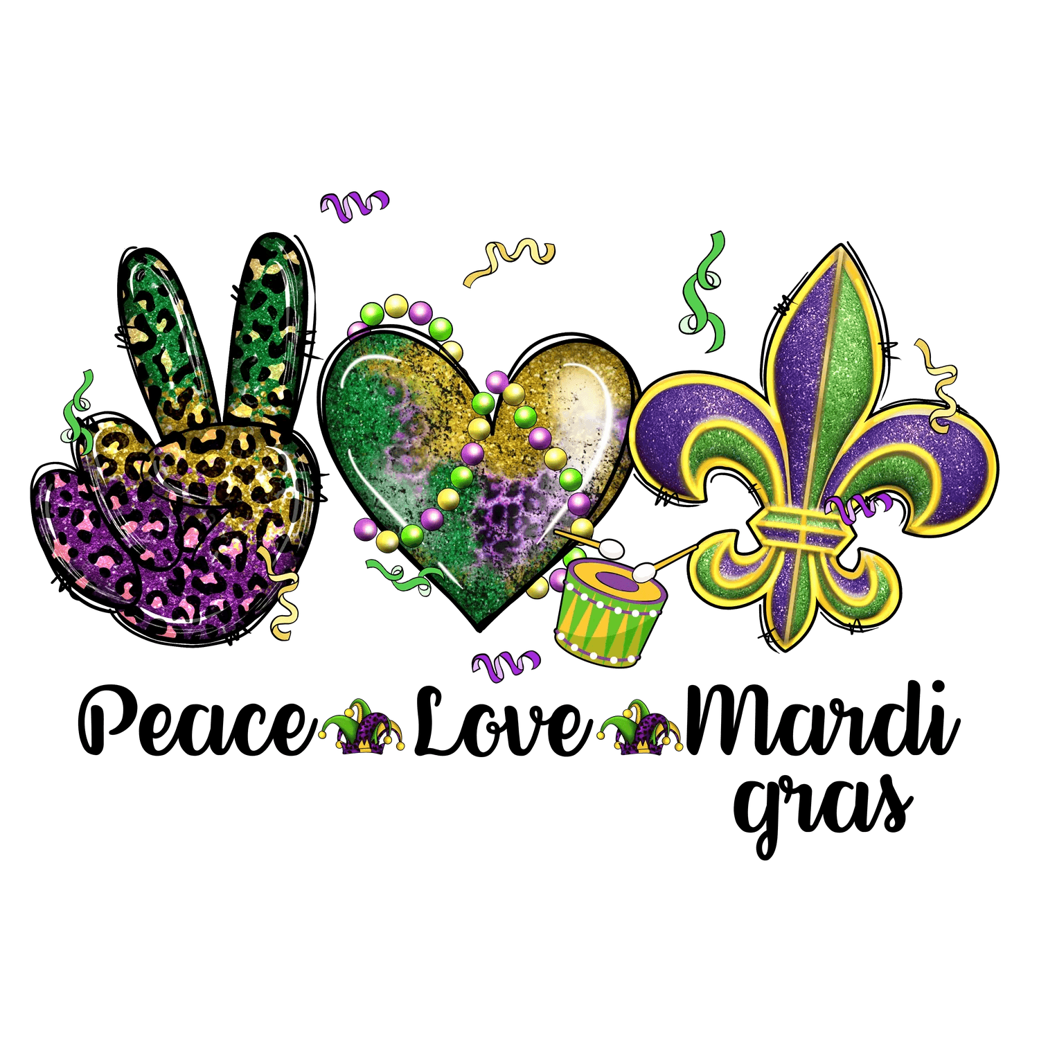 Mardi Gras Magic - DTF Ready to Press - Heat Press Transfer