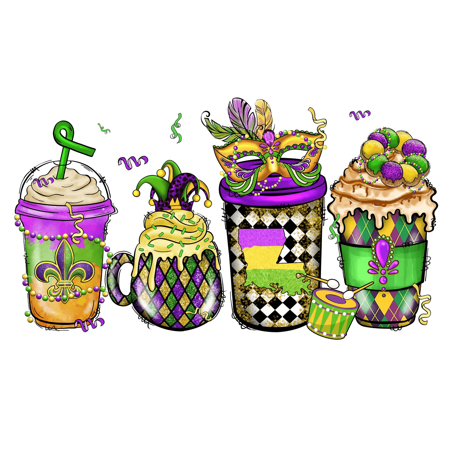 Mardi Gras Magic - DTF Ready to Press - Heat Press Transfer