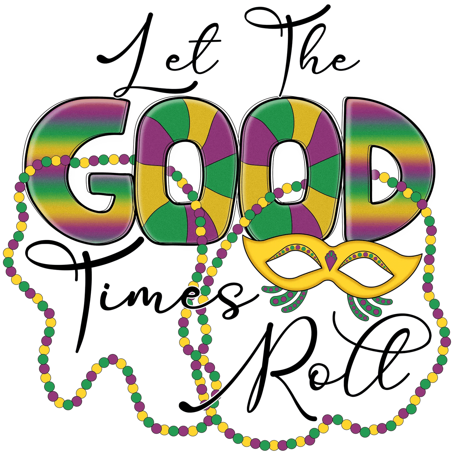 Mardi Gras Magic - DTF Ready to Press - Heat Press Transfer