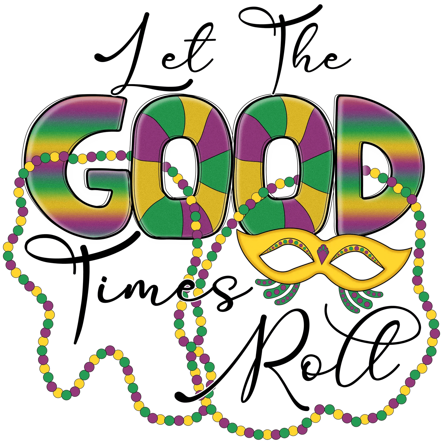 Mardi Gras Magic - DTF Ready to Press - Heat Press Transfer