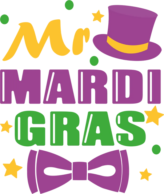 Mardi Gras Magic - DTF Ready to Press - Heat Press Transfer