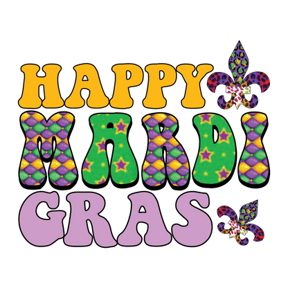 Mardi Gras Magic - DTF Ready to Press - Heat Press Transfer