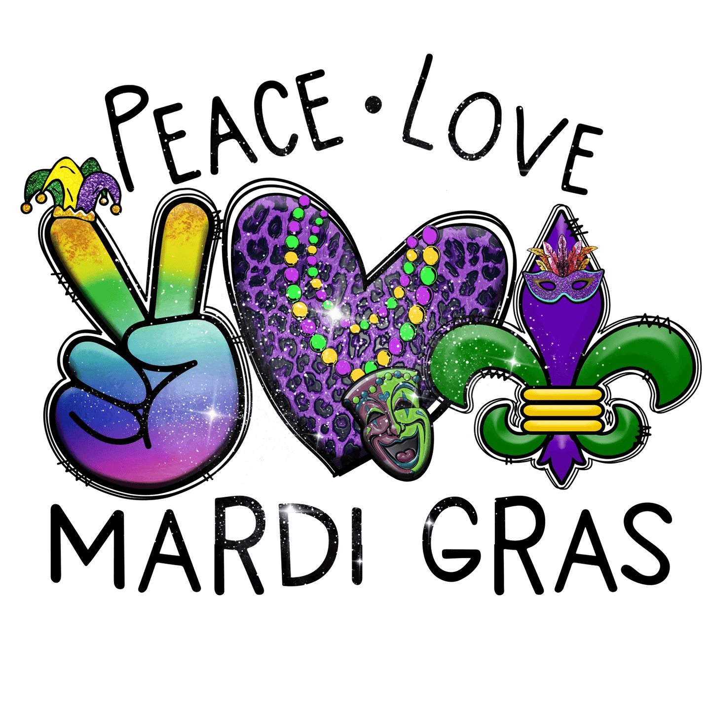 Mardi Gras Magic - DTF Ready to Press - Heat Press Transfer
