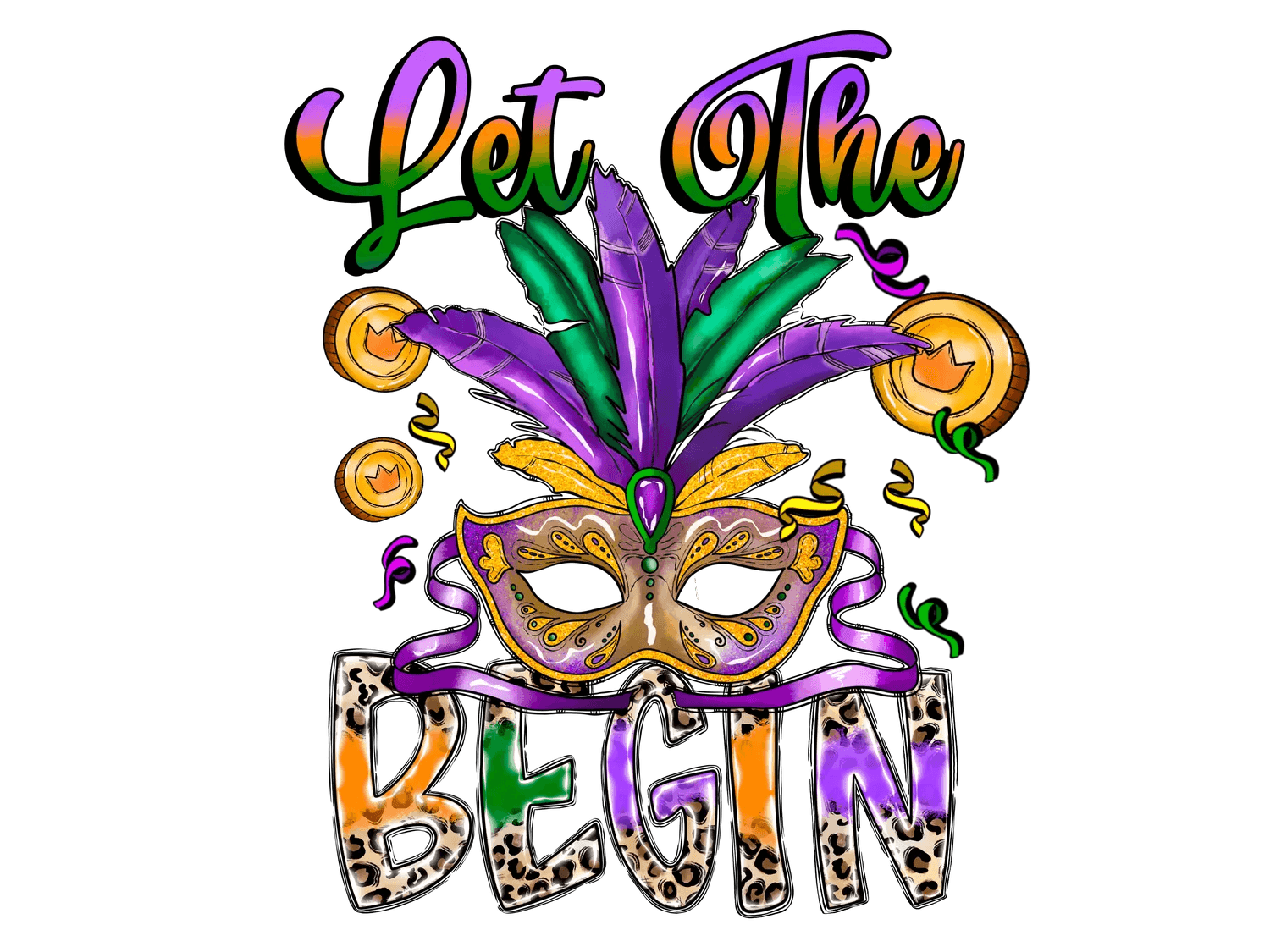 Mardi Gras Magic - DTF Ready to Press - Heat Press Transfer