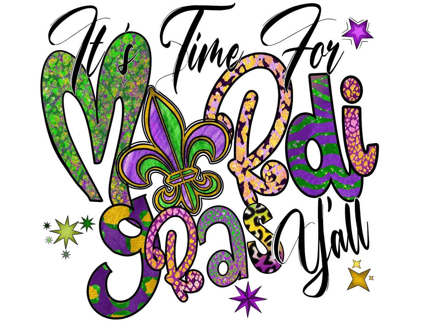 Mardi Gras Magic - DTF Ready to Press - Heat Press Transfer