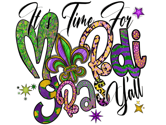 Mardi Gras Magic - DTF Ready to Press - Heat Press Transfer
