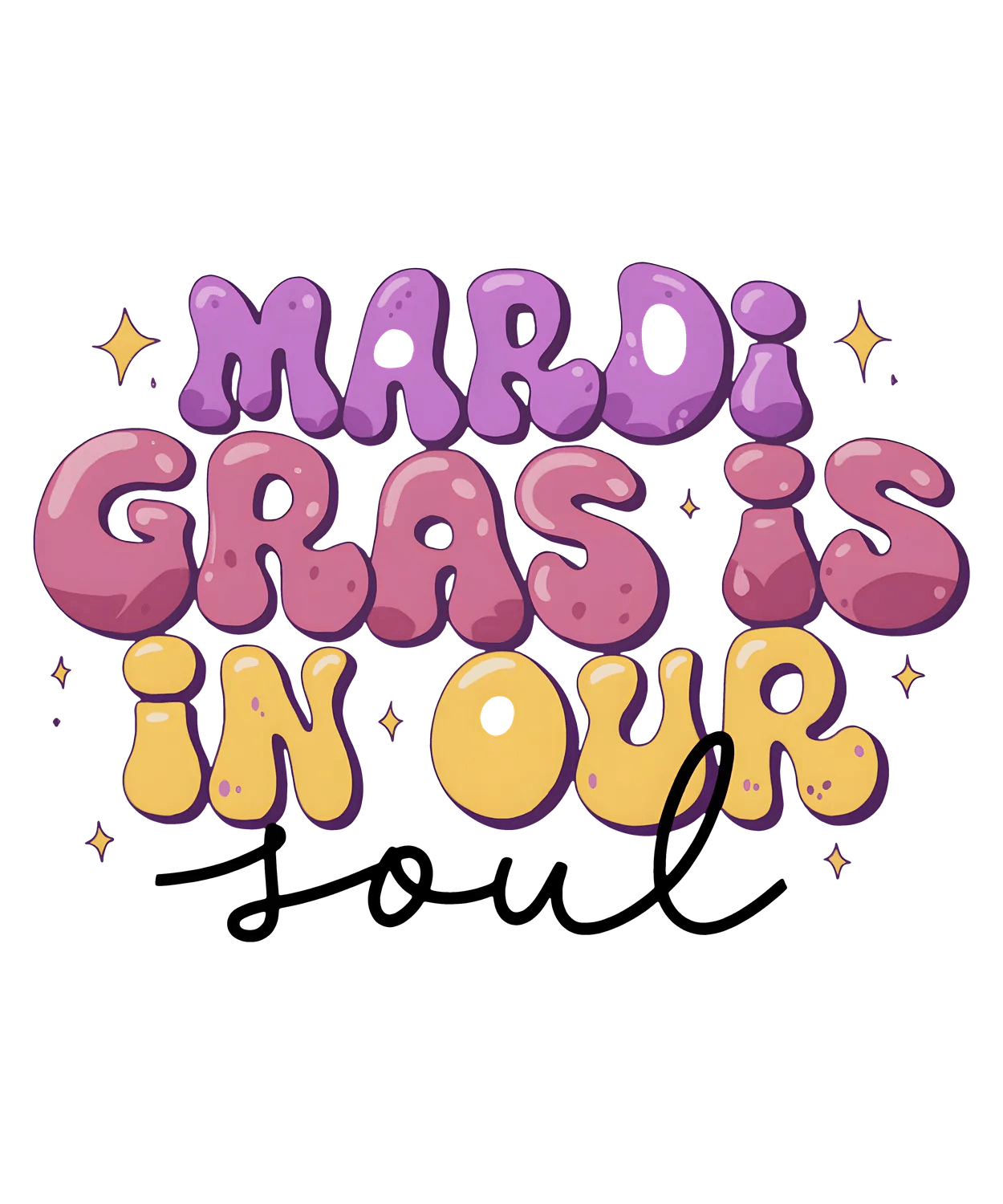 Mardi Gras Magic - DTF Ready to Press - Heat Press Transfer