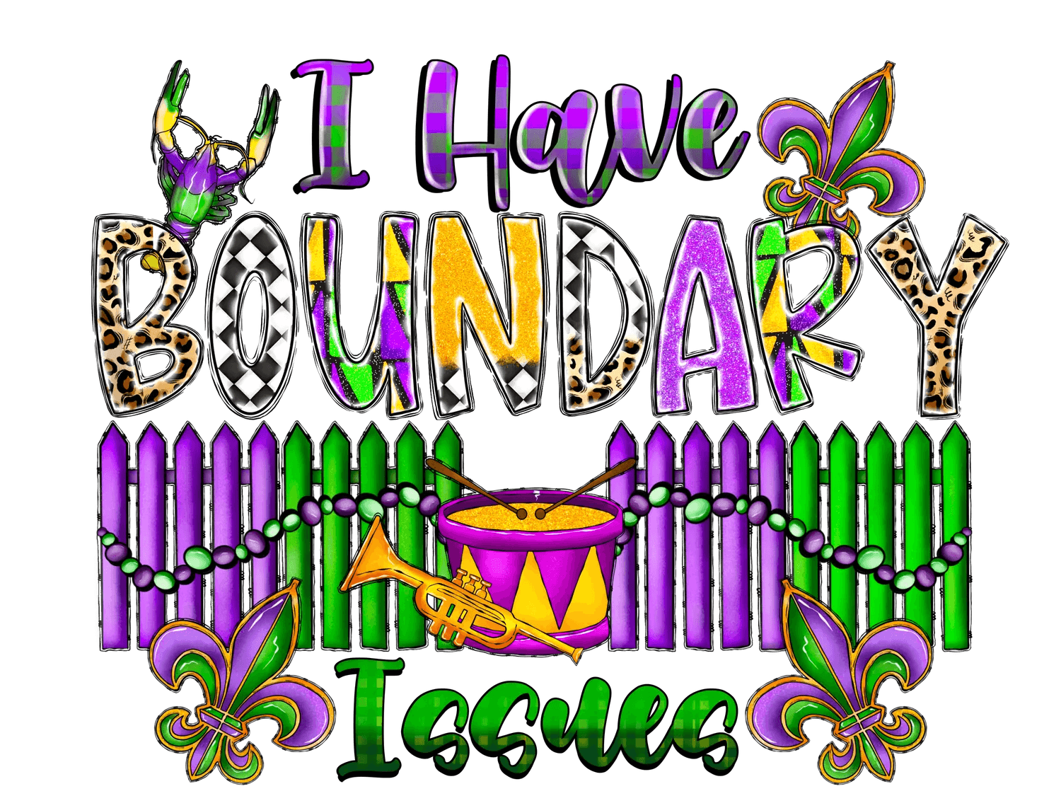 Mardi Gras Magic - DTF Ready to Press - Heat Press Transfer