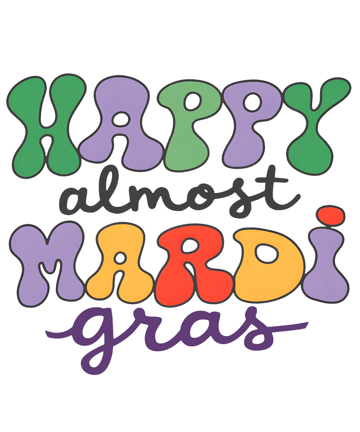 Mardi Gras Magic - DTF Ready to Press - Heat Press Transfer