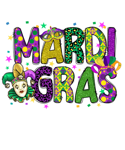 Mardi Gras Magic - DTF Ready to Press - Heat Press Transfer