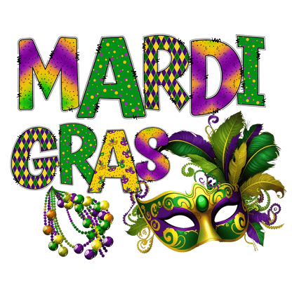 Mardi Gras Magic - DTF Ready to Press - Heat Press Transfer
