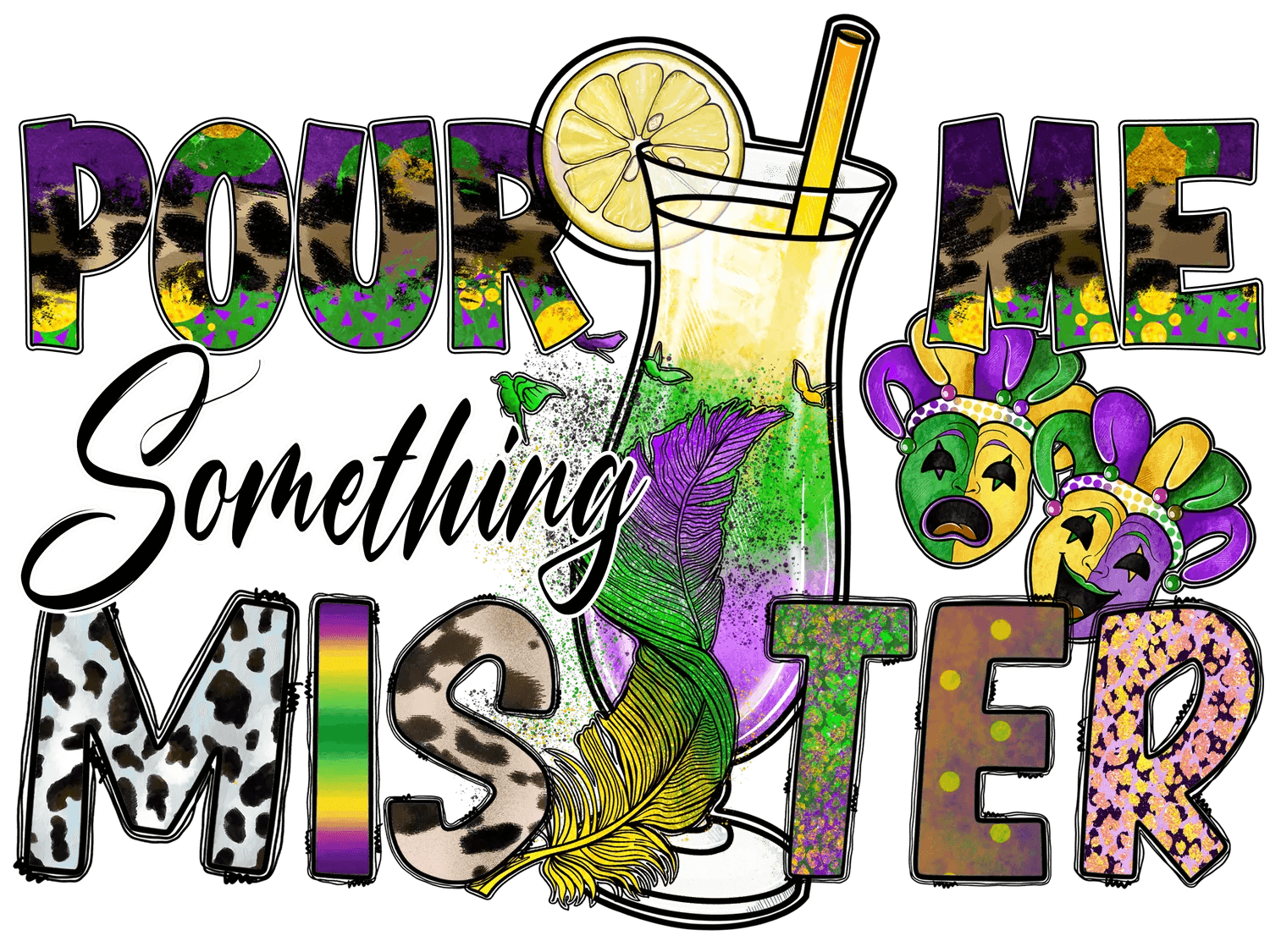 Mardi Gras Magic - DTF Ready to Press - Heat Press Transfer