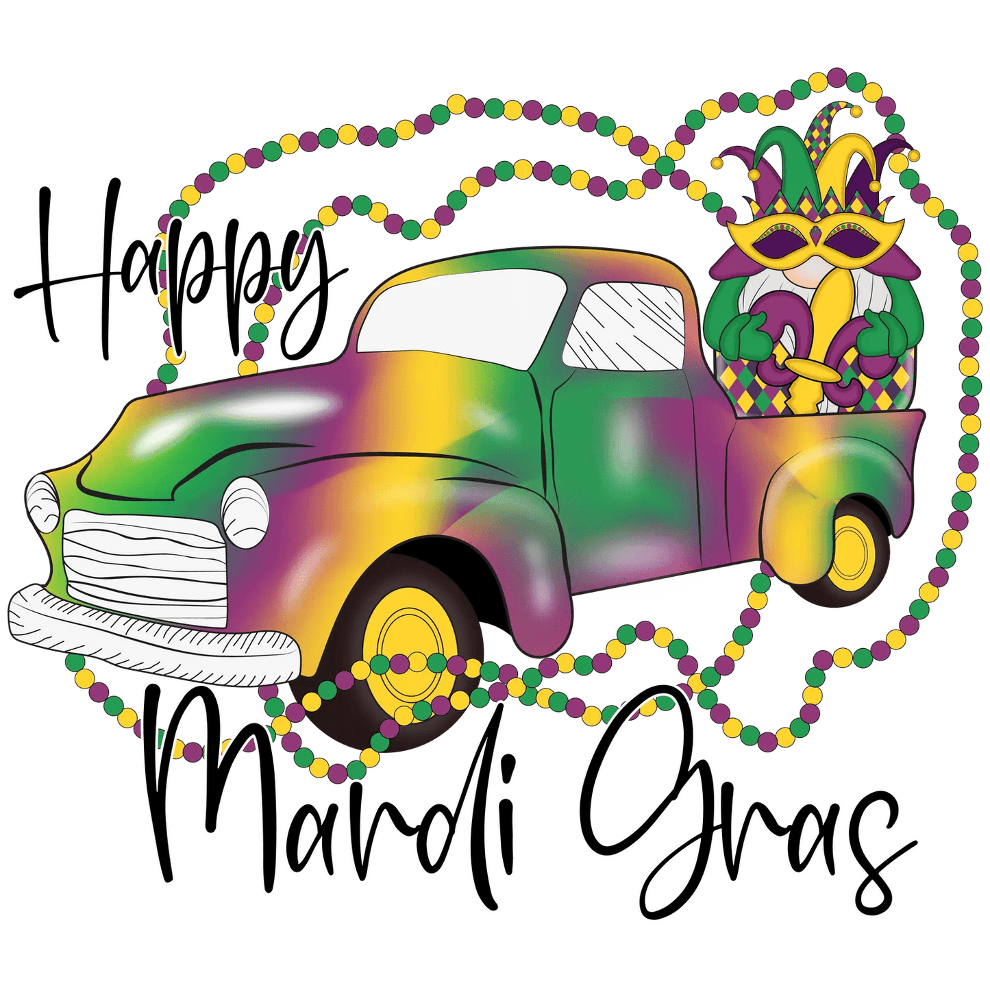 Mardi Gras Magic - DTF Ready to Press - Heat Press Transfer