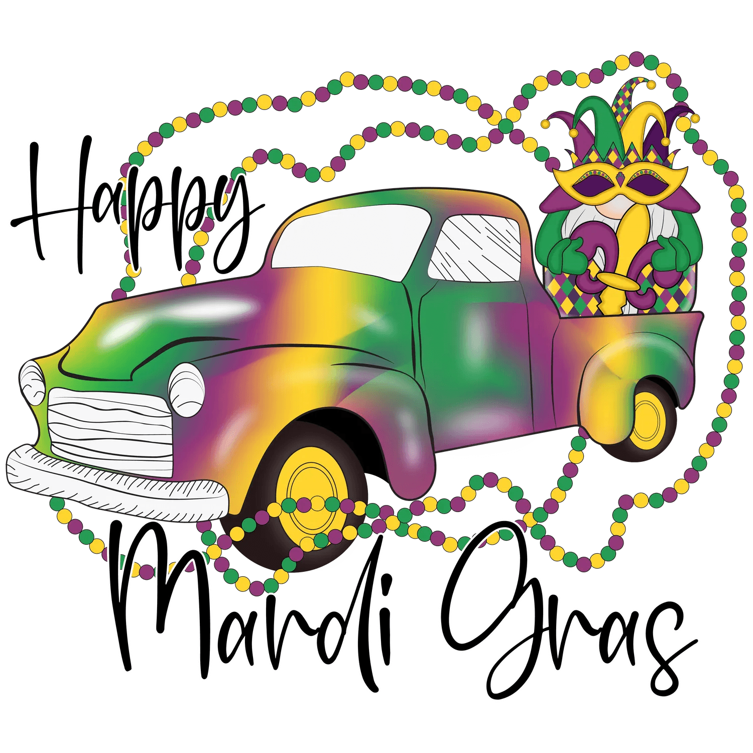 Mardi Gras Magic - DTF Ready to Press - Heat Press Transfer