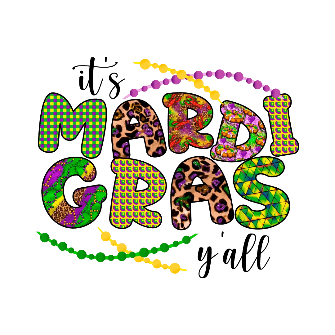 Mardi Gras Magic - DTF Ready to Press - Heat Press Transfer