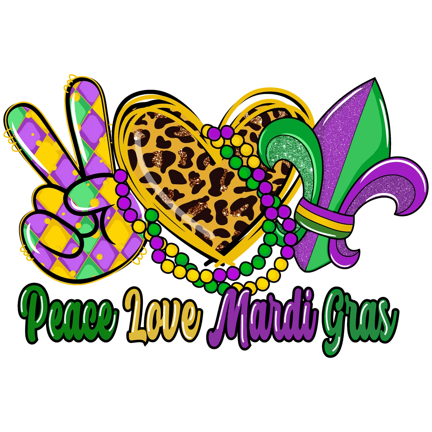 Mardi Gras Magic - DTF Ready to Press - Heat Press Transfer