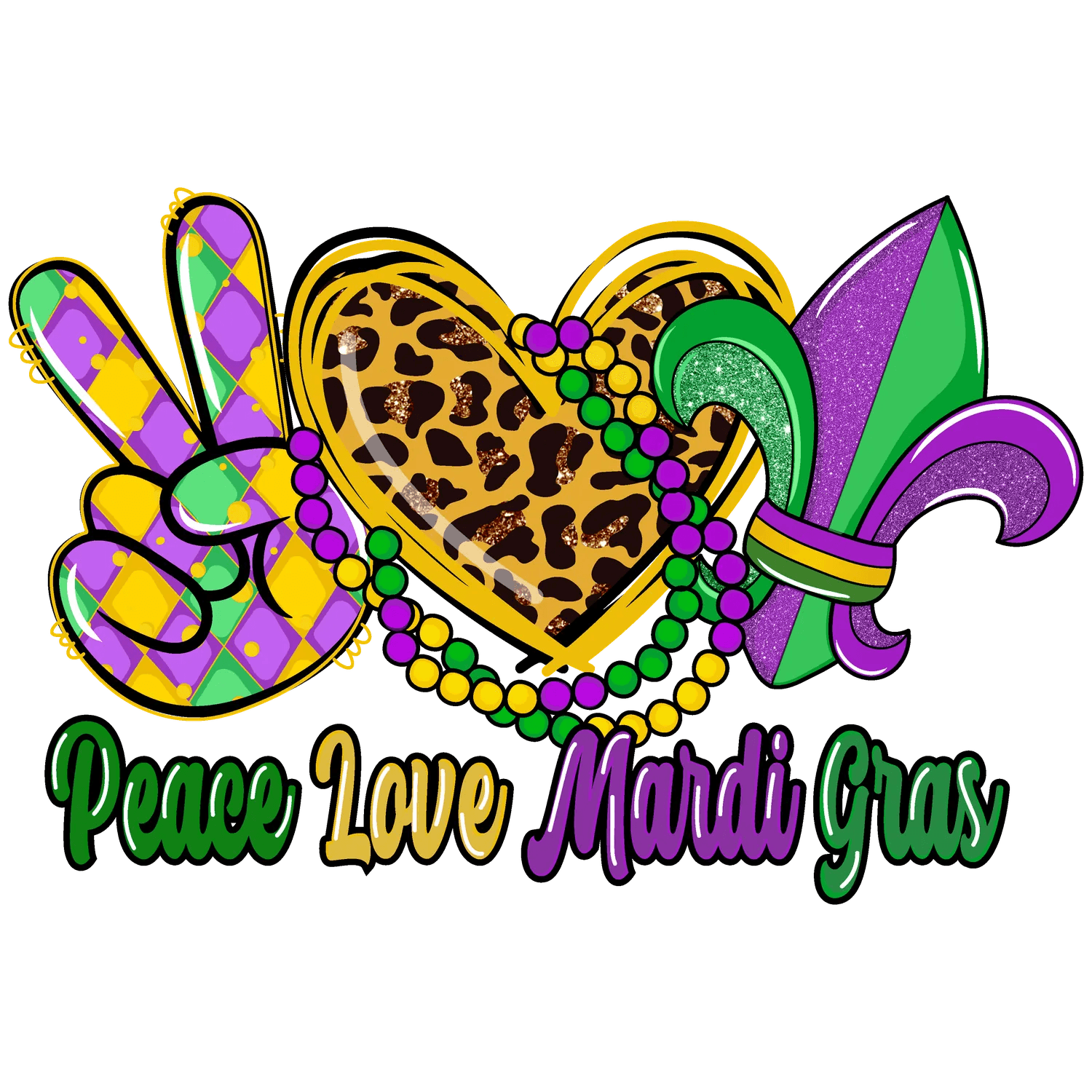 Mardi Gras Magic - DTF Ready to Press - Heat Press Transfer