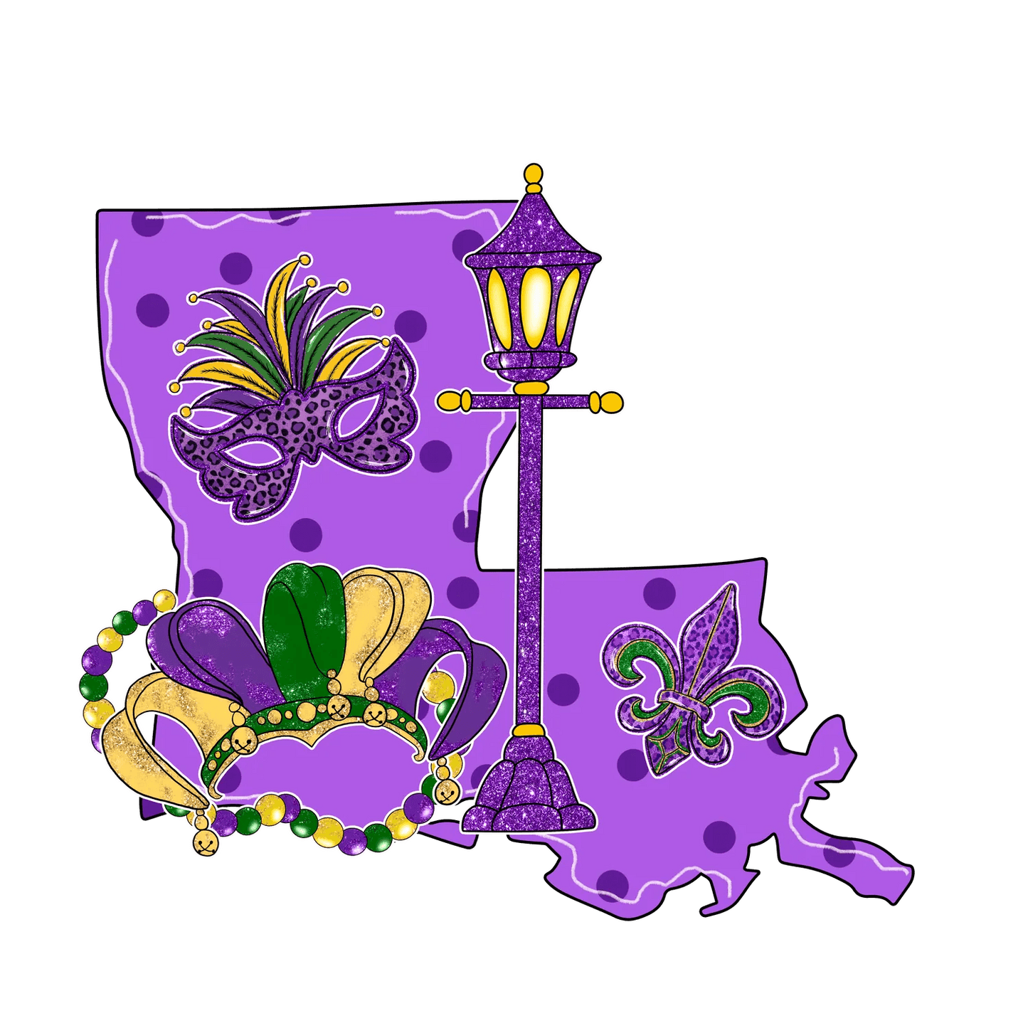 Mardi Gras Magic - DTF Ready to Press - Heat Press Transfer