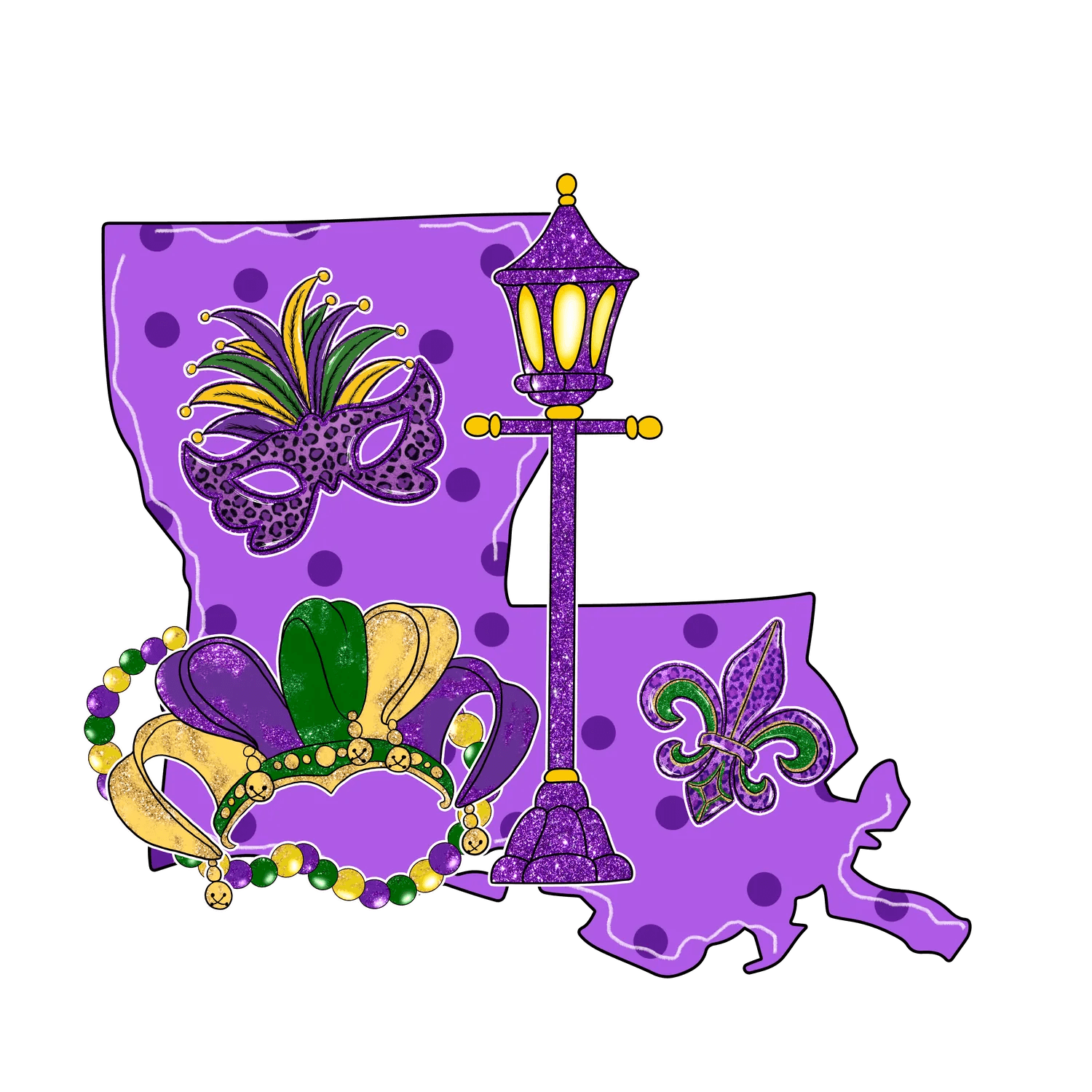 Mardi Gras Magic - DTF Ready to Press - Heat Press Transfer