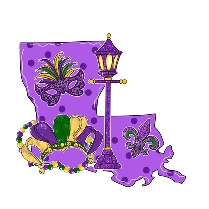 Mardi Gras Magic - DTF Ready to Press - Heat Press Transfer