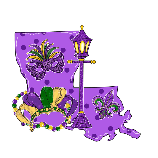 Mardi Gras Magic - DTF Ready to Press - Heat Press Transfer