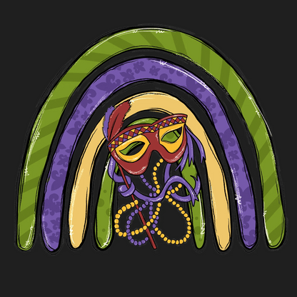 Mardi Gras Mask - DTF Ready to Press - Heat Press Transfer