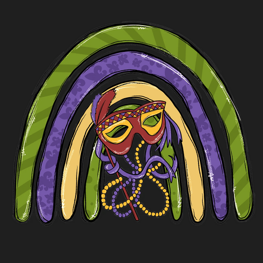 Mardi Gras Mask - DTF Ready to Press - Heat Press Transfer