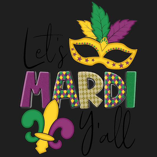 Mardi Gras Mask - DTF Ready to Press - Heat Press Transfer