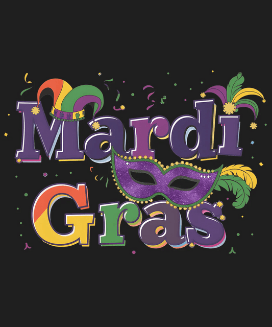 Mardi Gras Mask - DTF Ready to Press - Heat Press Transfer