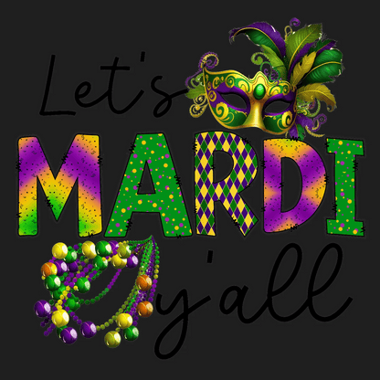 Mardi Gras Mask - DTF Ready to Press - Heat Press Transfer