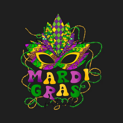 Mardi Gras Mask - DTF Ready to Press - Heat Press Transfer
