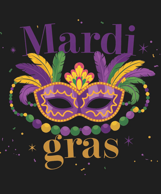 Mardi Gras Mask - DTF Ready to Press - Heat Press Transfer