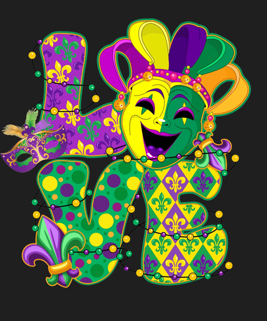 Mardi Gras Mask - DTF Ready to Press - Heat Press Transfer