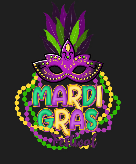 Mardi Gras Mask - DTF Ready to Press - Heat Press Transfer