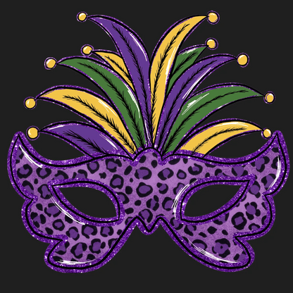 Mardi Gras Mask - DTF Ready to Press - Heat Press Transfer