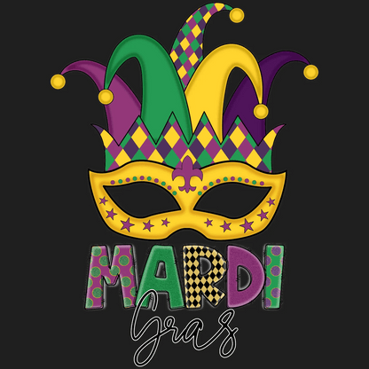 Mardi Gras Mask - DTF Ready to Press - Heat Press Transfer