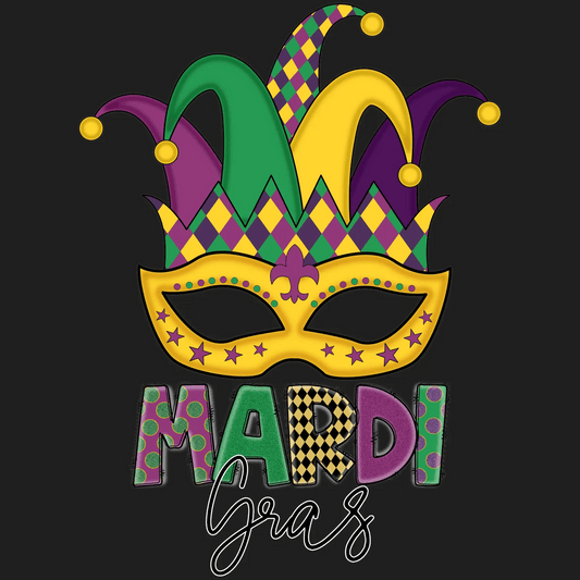 Mardi Gras Mask - DTF Ready to Press - Heat Press Transfer