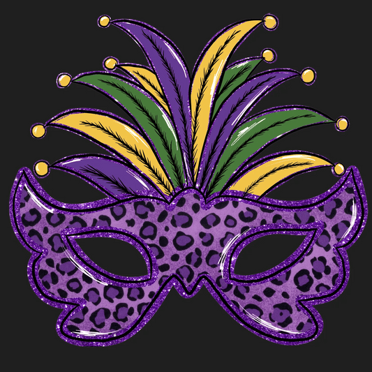 Mardi Gras Mask - DTF Ready to Press - Heat Press Transfer