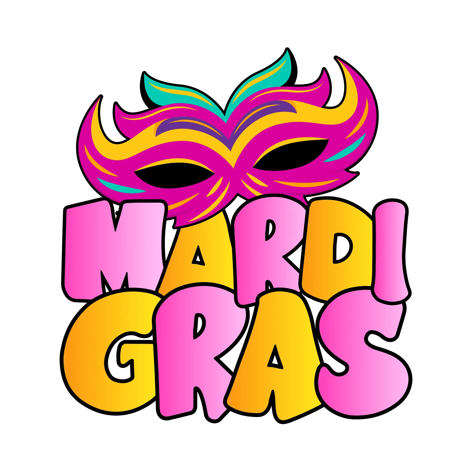 Mardi Gras Mask - DTF Ready to Press - Heat Press Transfer